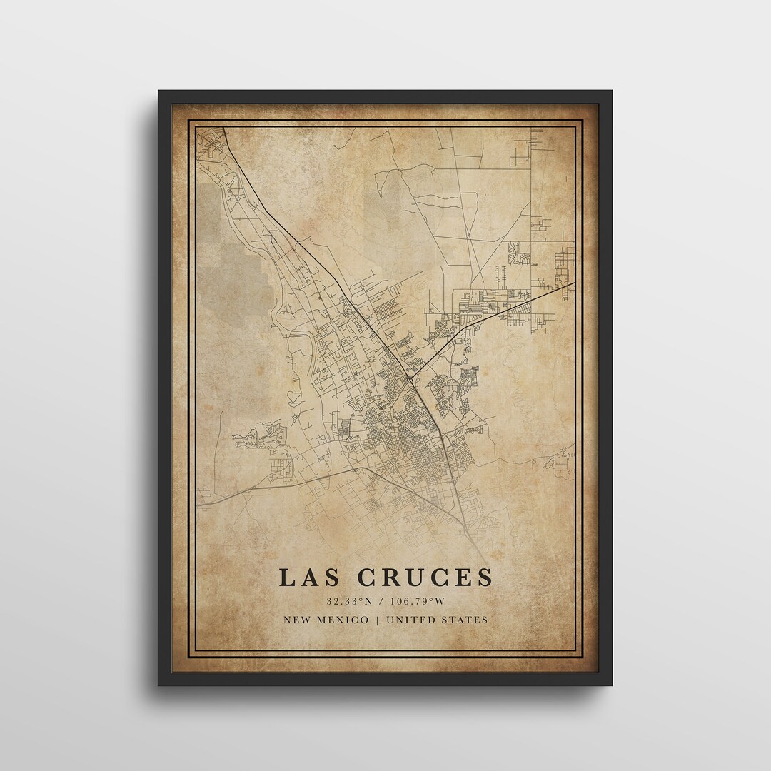 Las Cruces Map New Mexico Las Cruces Map Print Las Cruces - Etsy