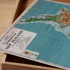 Vintage New Zealand Map Print - 1951 Retro Wall Art image 14