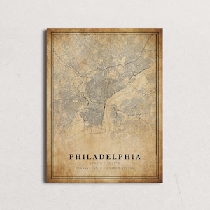 Custom city map, personalized map, aged map, canvas map print, vintage style map, retro map, city vintage map, custom city road map