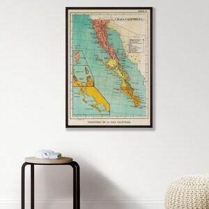 Impression de carte vintage de Basse-Californie - Art de 1899 sur papier mat image 9