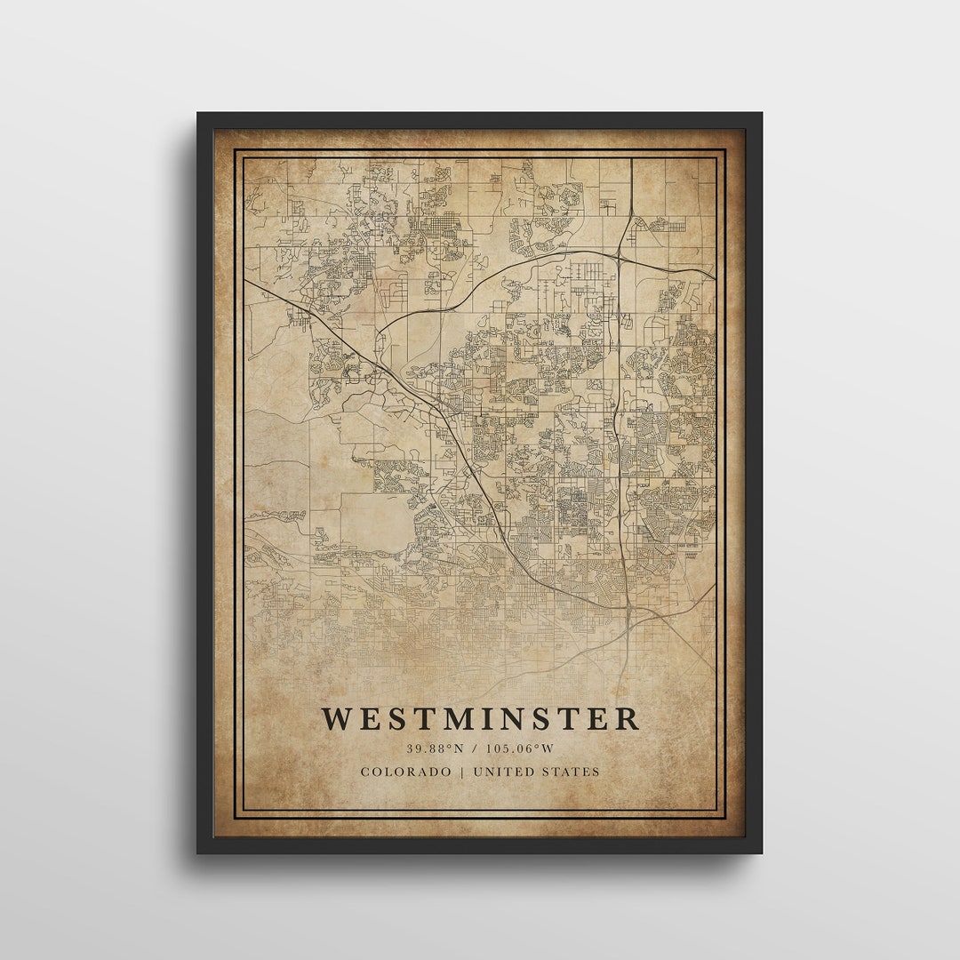 Westminster Map Colorado Westminster Map Print Westminster - Etsy