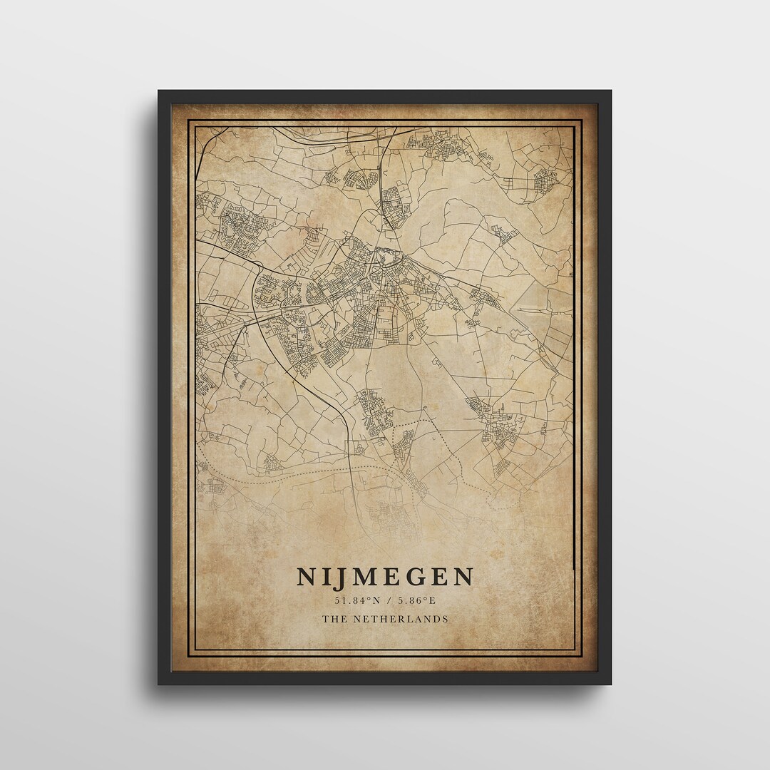 Nijmegen Map Netherlands Nijmegen Map Print Nijmegen Map Etsy Australia