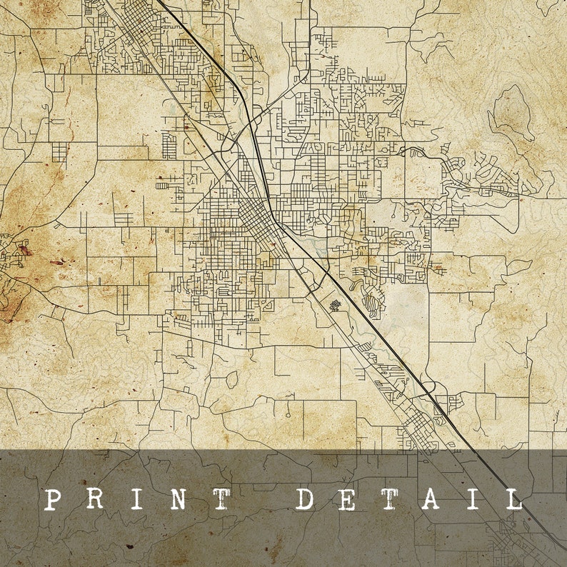 Vintage Medford Map Oregon Vintage style Map City Map Etsy