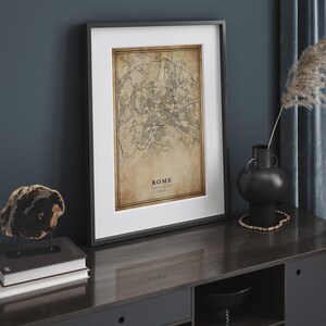 Rome Vintage Map Print: Minimalist City Art on Canvas or Paper image 6