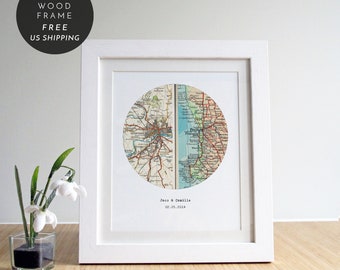 Personalized Map Framed, Personalized Maps Gift, Housewarming Gift, New Home Map Gift, Personalised New Home Gift, Favourite Place Gift