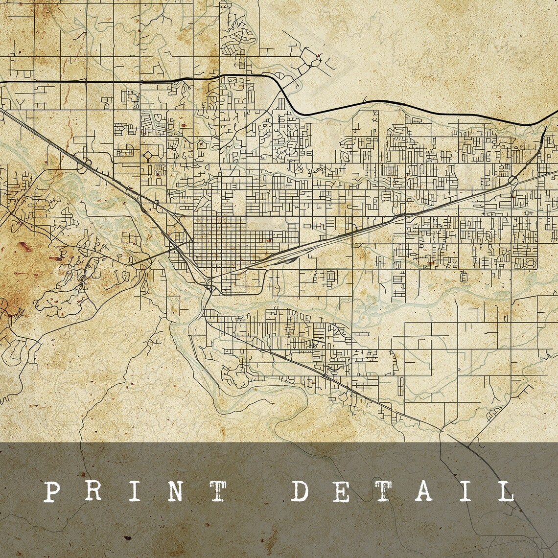 Vintage Grand Junction Map Colorado Vintage style Map City Etsy