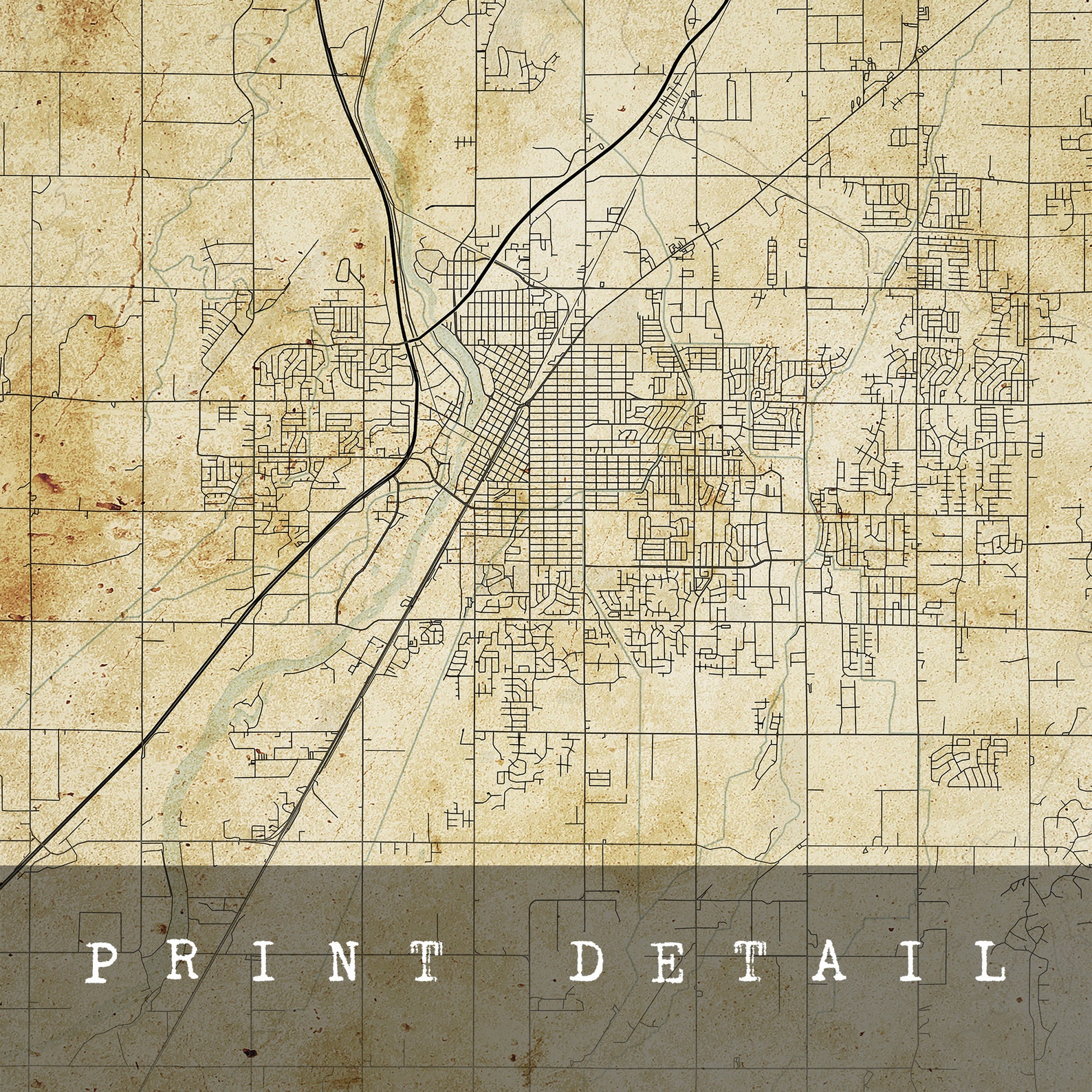 Vintage Idaho Falls Map Idaho Vintage Style Map City Map Etsy