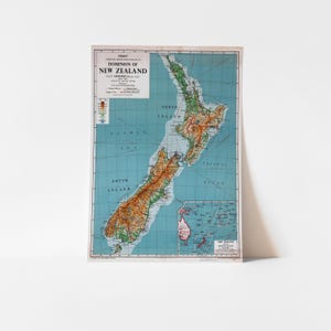Vintage New Zealand Map Print - 1951 Retro Wall Art image 10