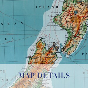 Vintage New Zealand Map Print - 1951 Retro Wall Art image 8