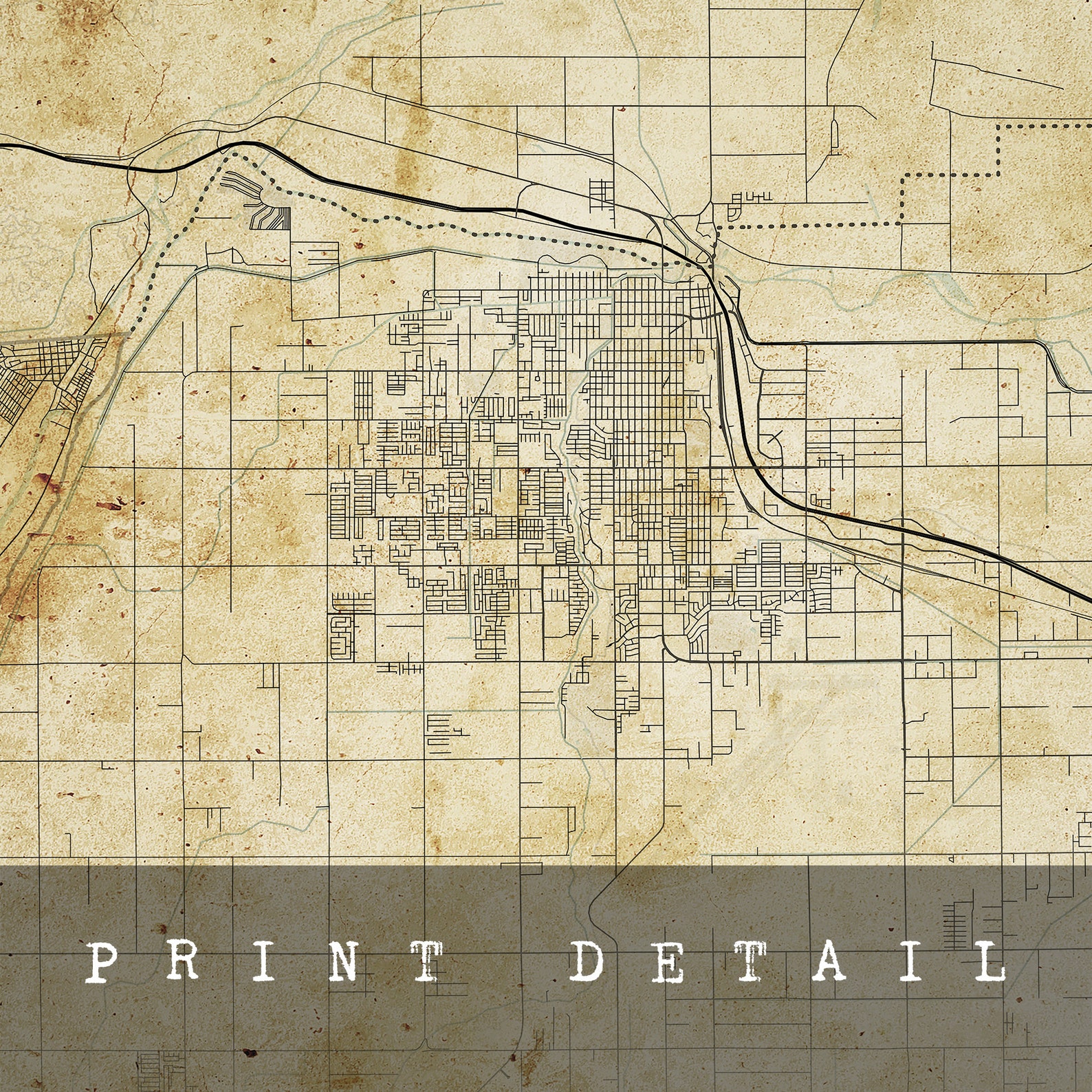 Vintage Yuma Map Arizona Vintage style Map City Map Yuma Etsy