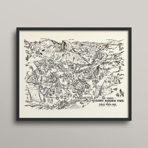 Yosemite National Park Map: Vintage Style Art Print (Multiple Sizes) image 3
