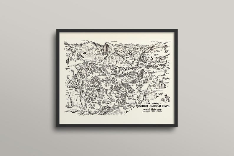 Yosemite National Park Map: Vintage Style Art Print (Multiple Sizes) image 3