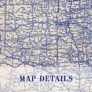 Oklahoma Map Poster: Vintage 1930s Blueprint - Historic Roads Detail image 2