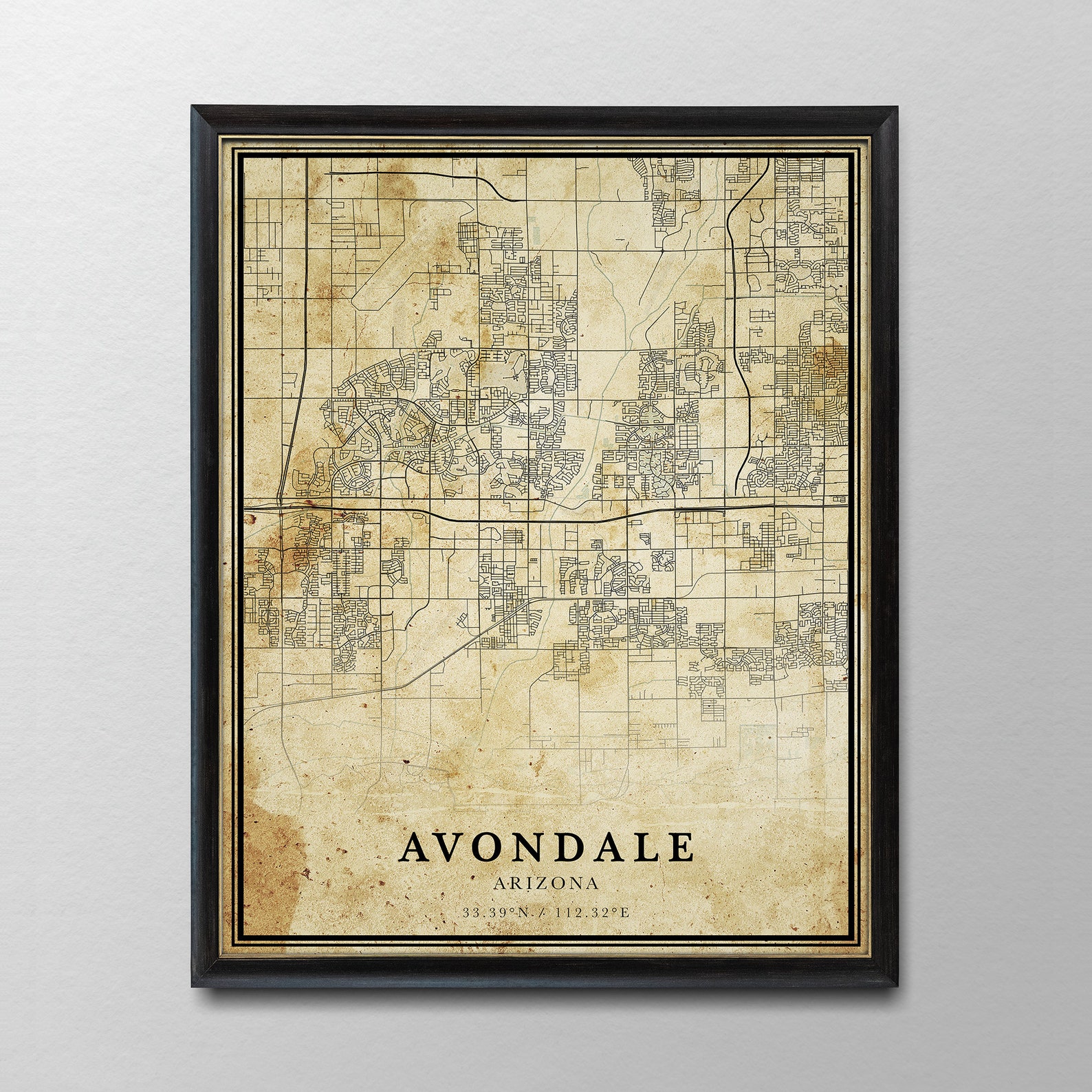 Vintage Avondale Map Arizona Vintage style Map City Map | Etsy
