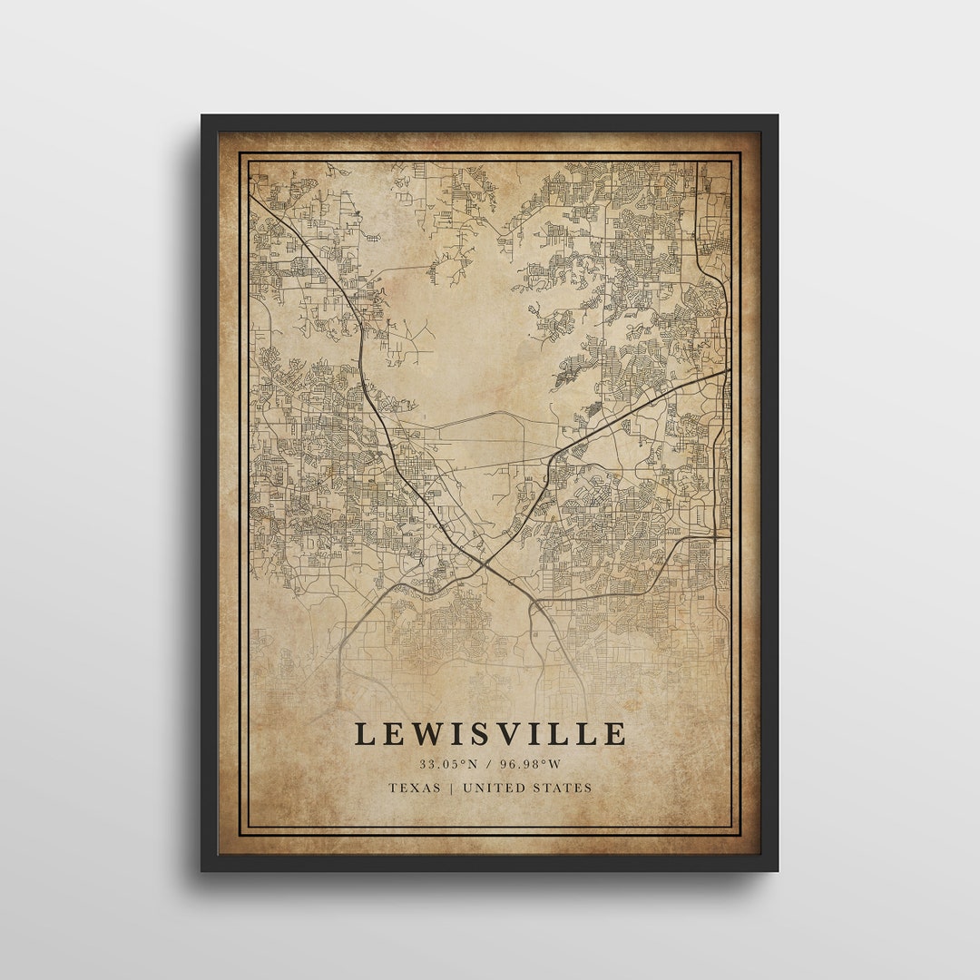 Lewisville Map Texas Lewisville Map Print Lewisville Map Etsy