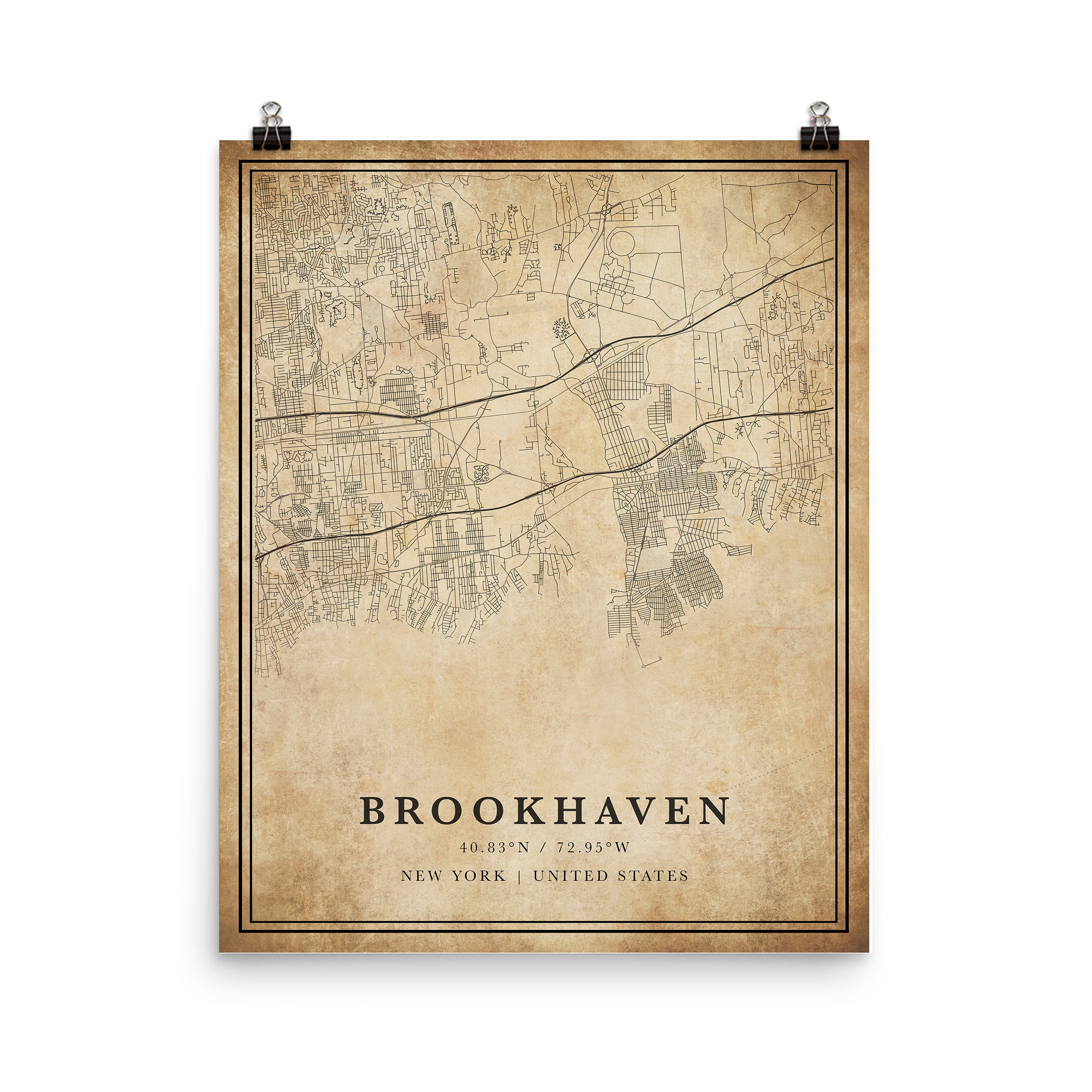 Brookhaven Map New York Brookhaven Map Print Brookhaven Etsy Canada