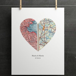 Heart Map Art, Map Heart, Heart Map Print, Personalized Map Framed, Personalized Map Gift, New Home Map Gift, Wood Framed, City Map image 10