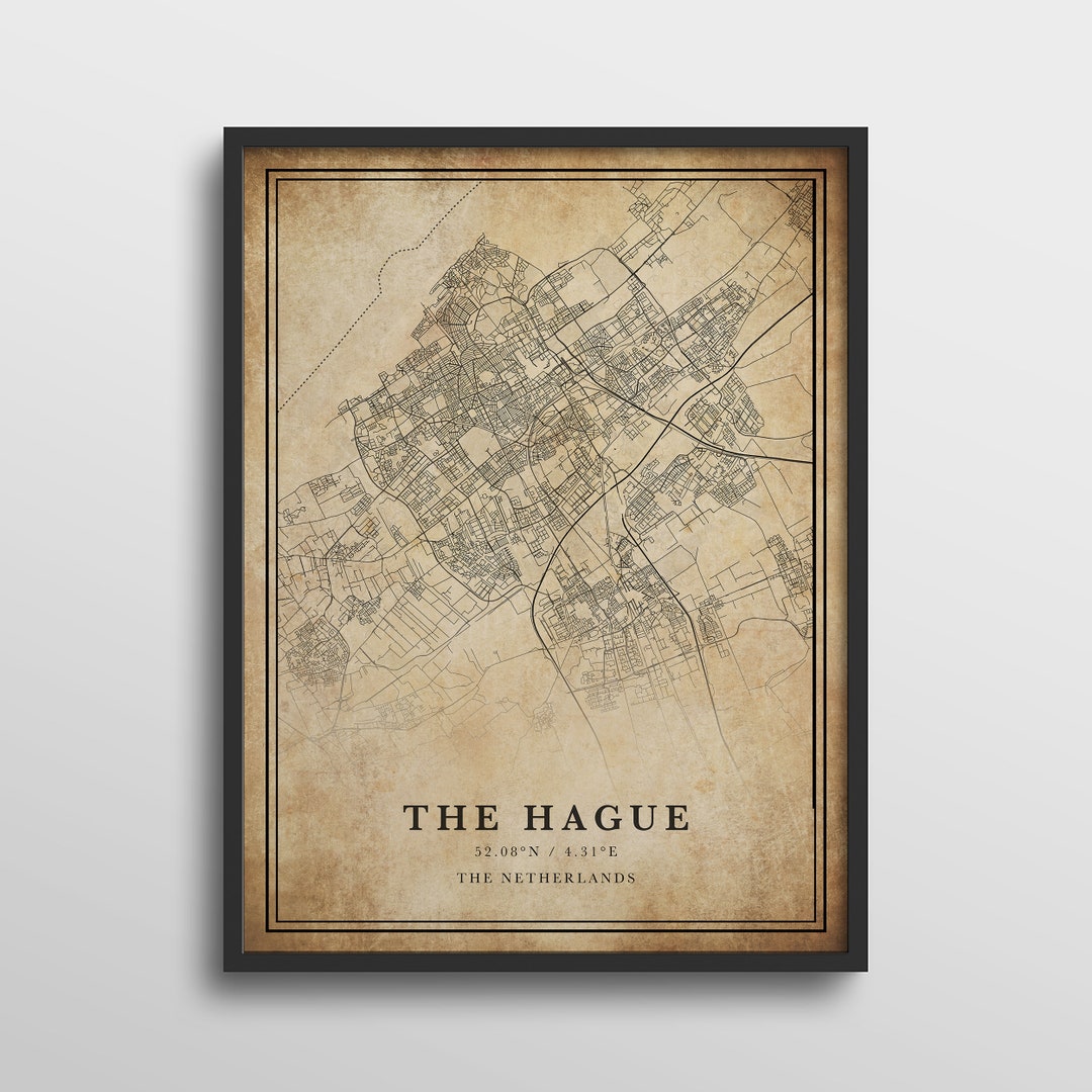 The Hague Map Netherlands the Hague Map Print the Hague Map Etsy
