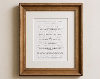 Custom Quote Print - Vintage Typewriter Font on Fine Art Paper
