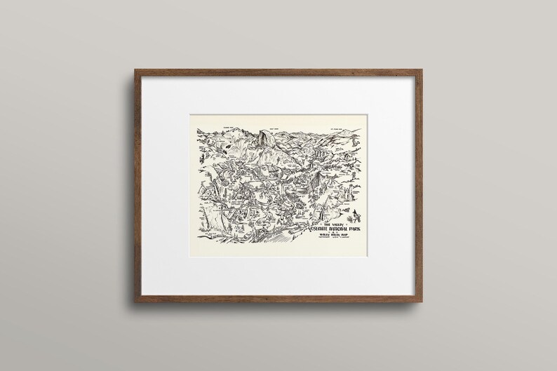 Yosemite National Park Map: Vintage Style Art Print (Multiple Sizes) image 4