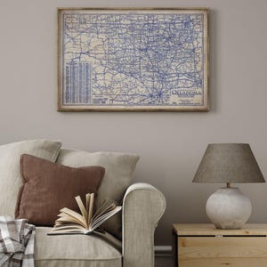 Oklahoma Map Poster: Vintage 1930s Blueprint - Historic Roads Detail image 7