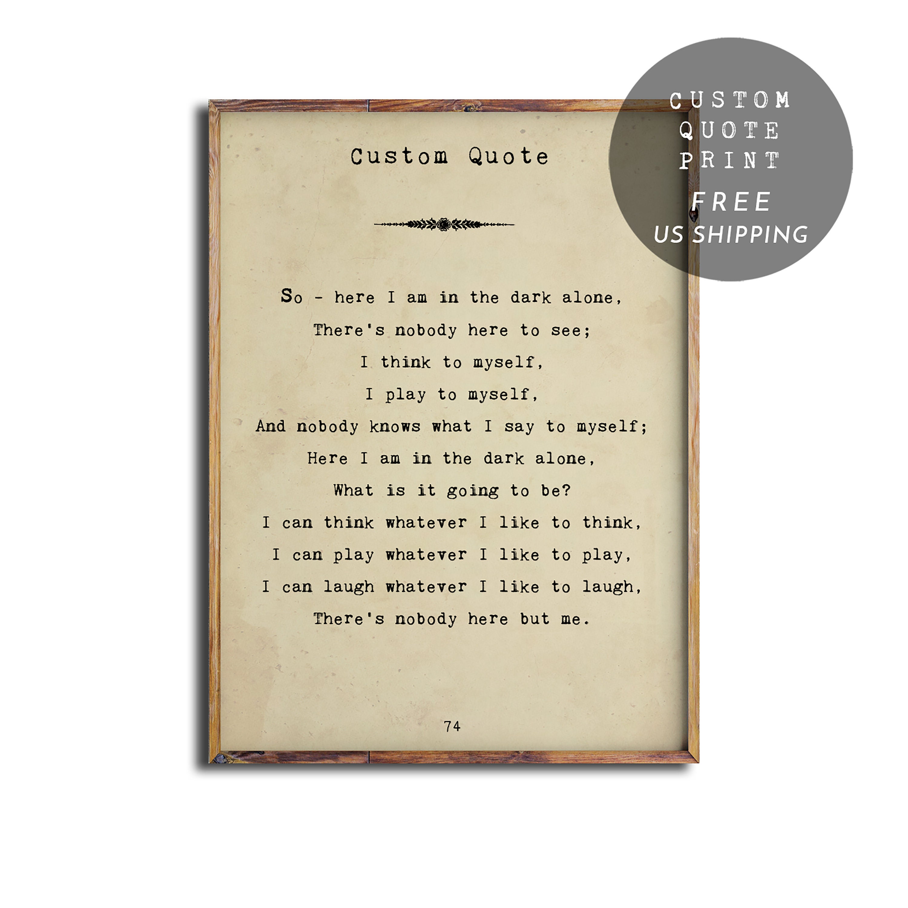 Custom Quote Print - Vintage Typewriter Font on Fine Art Paper - Etsy