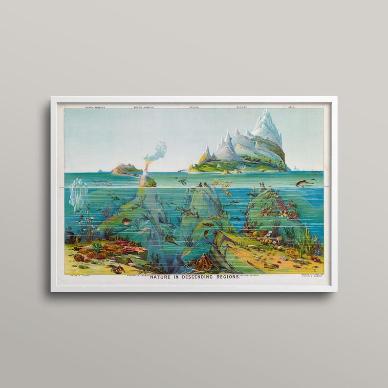 Ocean Chart Print: Vintage Antique Style (19th Century Map) image 9