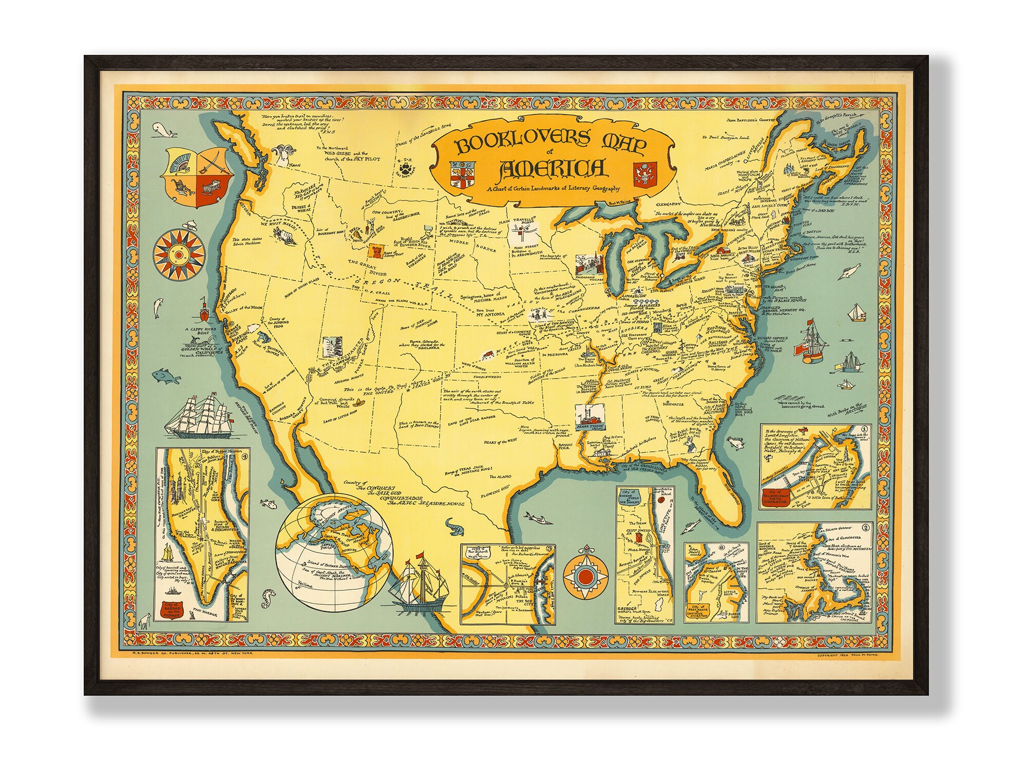 Vintage map United States book - Il Fullxfull.3208653808 S1mt 