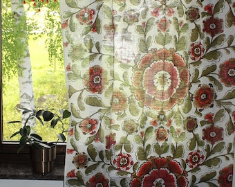 Cortinas retro suecas Vintage par 60s cortinas longitudes cortinas paneles Suecia diseño escandinavo paneles retro mediados de siglo textil moderno