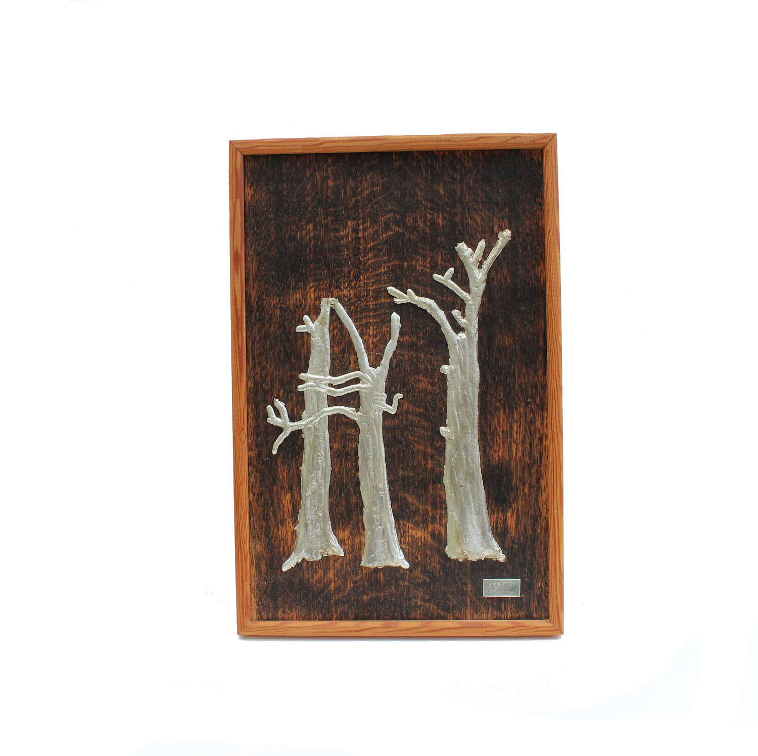 Stylish vintage wall hanging Art Board with trees made of tin Etsy