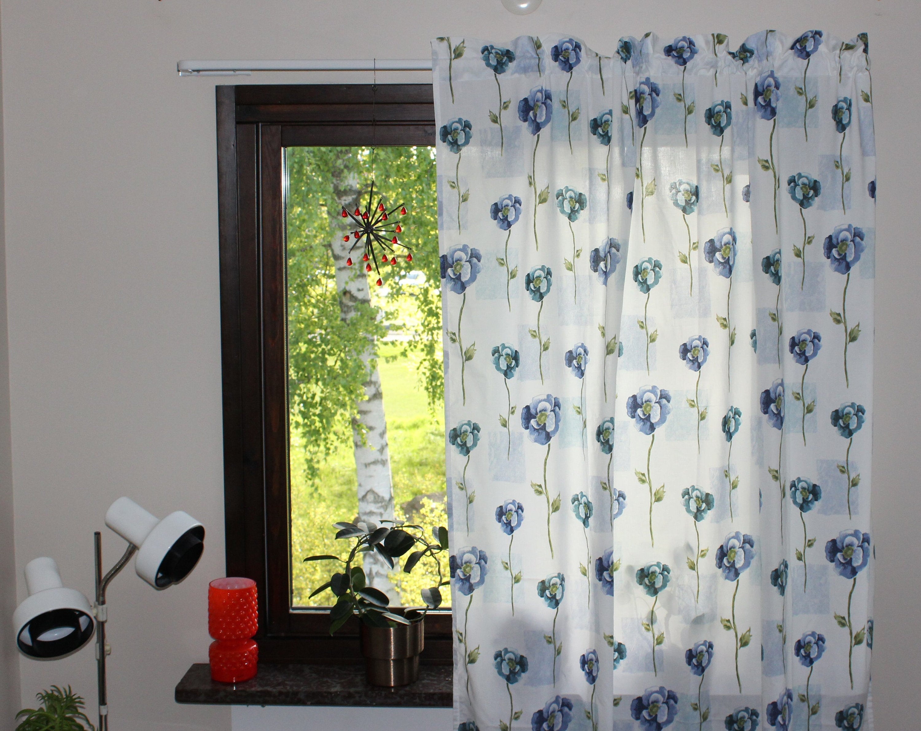 Pair of Vintage Mid Century Modern Curtain Lengths Floral | Etsy