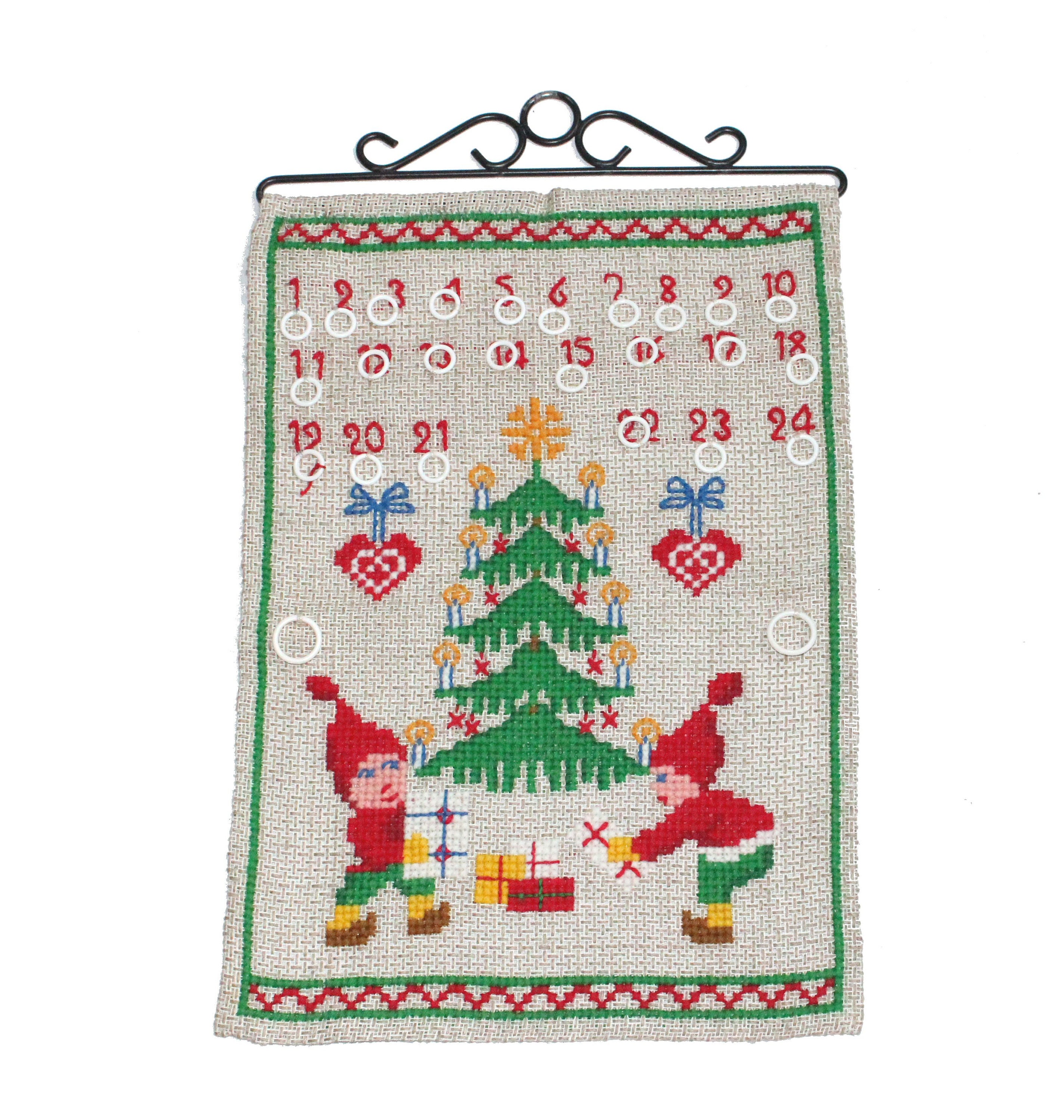 Christmas Vintage Mid Century Textile Advent Calendar Hand Etsy