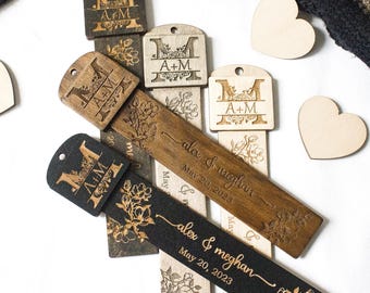 Wooden Bookmark Favors with Name, Wedding Personalized Favor with Tassel, Guest Gift or Place Card, Idea Gift for Guest, Bookmarks in Bulk