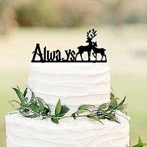 Always Cake Topper, Personalized Wedding Cake Topper, Wooden Rustic Wedding Cake Topper