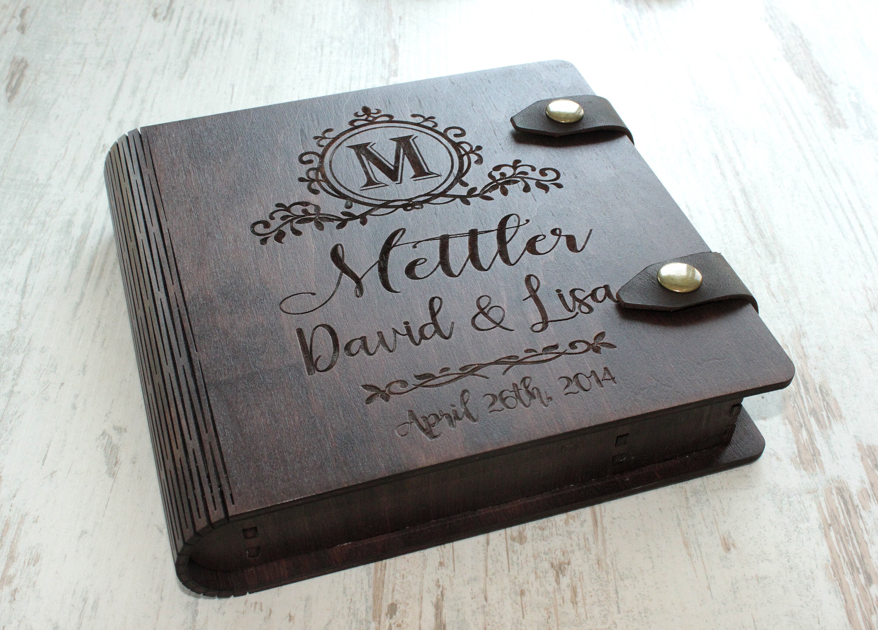 Monogram Photo Box Personalized Wedding Album Box Photo Etsy