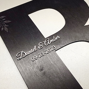 Personalisiertes 3D-Holzbuchstabe/Gästebuch, rustikale Hochzeitsdeko, individuelles Initialschild, Hochzeitsandenken, Braut- und Bräutigamgeschenk