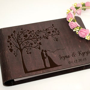 Personalized photo album, Couple gift, Wood photo guest book, Family album, Custom photo guest book, Wedding gift