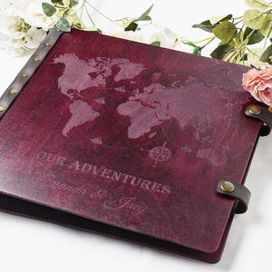 Travel photo album Personalized photo album Wedding Photo Album Wooden adventure photo album Custom photo album