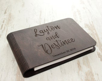 Personalized Wedding Guest Book Rustic Wood Wedding GuestBook Custom Wooden Wedding Guest Book  Alternative Wedding Gift for Couple