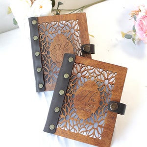 Wedding Vow Books Set of 2. Personalized Vow Books. Custom Wooden Wedding Vow Book