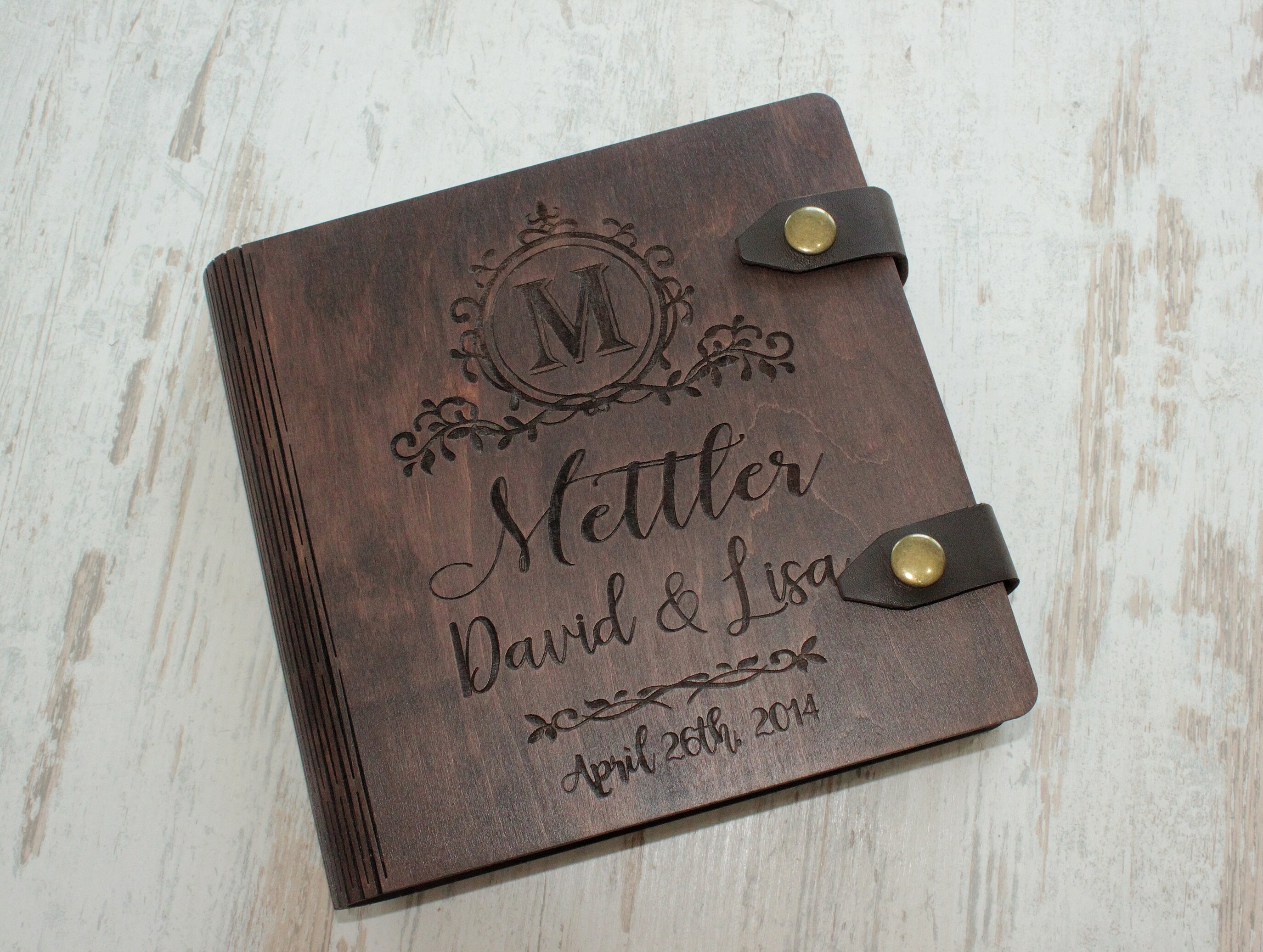 Monogram Photo Box Personalized Wedding Album Box Photo Etsy