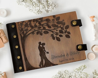 Wooden wedding guest book, Personalized Guestbook, Wedding dekor