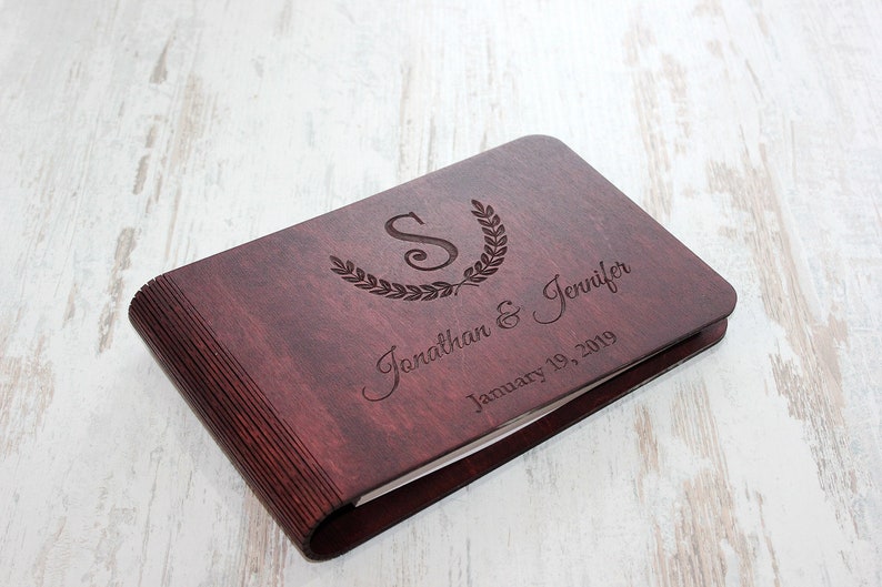 Wedding Photo Albums, Personalized Photo Guest Book, Custom Family Photo GuestBook Rustic Wooden Wedding Guest Book Gift for Couple image 7