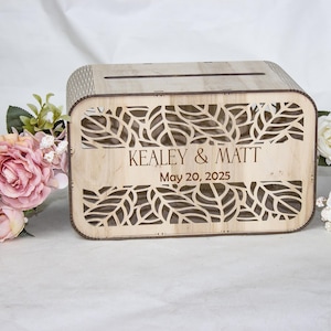 Wedding Card Box, Wooden Keepsake Box, Memory Box for Cards and Envelopes, Personalized Wedding Decor, Gift for Couple