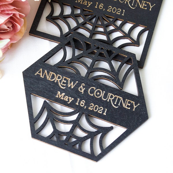 Gothic Wedding Favors Coaster, Halloween Coaster Favors for Guests in Bulk, Gothic Wedding Decor, Guests Gift