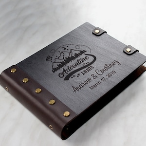 Our Adventure Photo Album Family Photo guest book Wedding Travel Photo Album Personalized Photo Album Custom Wooden Photo Guest Book