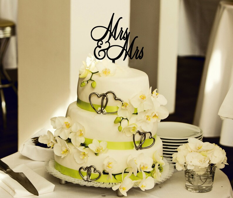 Mrs And Mrs Cake Topper Lesbian Wedding Cake Topper Gay Etsy