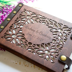 Personalized Wooden Wedding Guest Book, Rustic Photo Guestbook, Custom Wedding Memory Book, Gift for Bride & Groom, Anniversary Keepsake