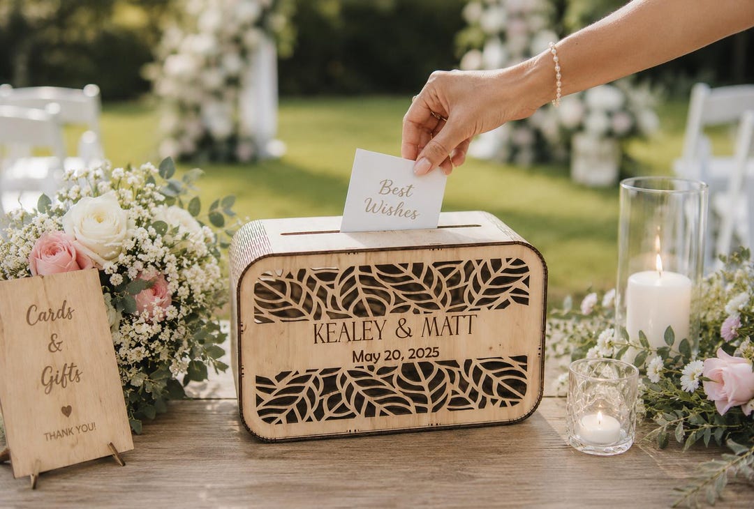 Personalized Wooden Wedding Card Box, Keepsake Memory Box - Etsy