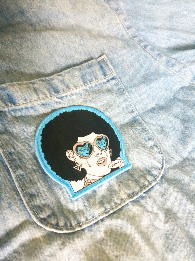 I BLEW IT... Embroidered Patch Afropunk. Popart. Afro. Wave. Heartbreak. Comic. Love image 4